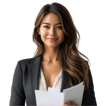 A female office worker in a blazer and pencil skirt png