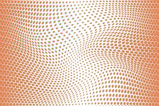 simple abstract dark orange color creative geometric dot halftone wavy distort pattern vector