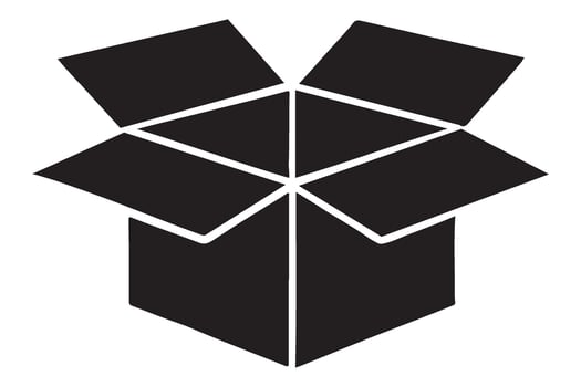 Open Cardboard Box Silhouette design Illustration vector