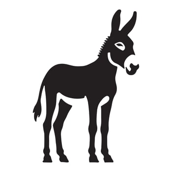 Donkey Silhouette Illustration for Farm Animals vector
