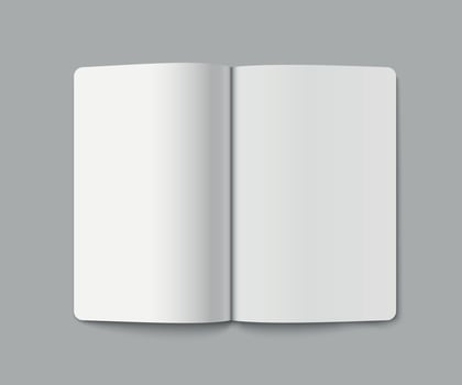Open Blank Notebook on Gray Background vector