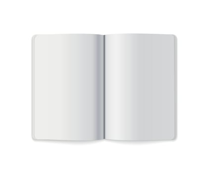 Open Blank White Notebook with Soft Shadows vector