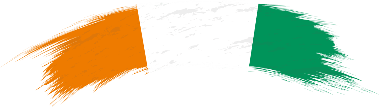 Flag of Ivory Coast in rounded brush stroke. png