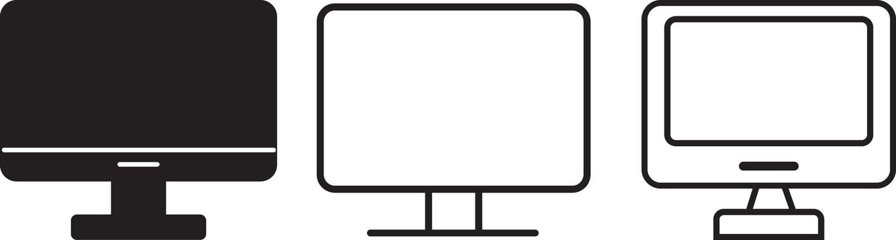 Computer icon monitor filled sign. Symbol, logo illustration, Monitor Display Screen outline vector