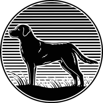 Standing dog silhouette image vector