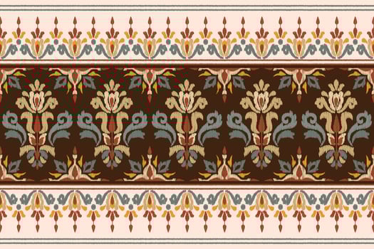 Ikat ethnic embroidery design pattern. vector