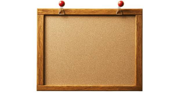 Wooden Framed Corkboard Ready For Notes png