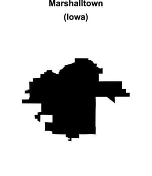 Marshalltown, Iowa blank outline map vector