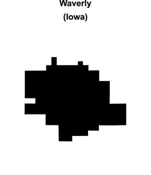 Waverly, Iowa blank outline map vector