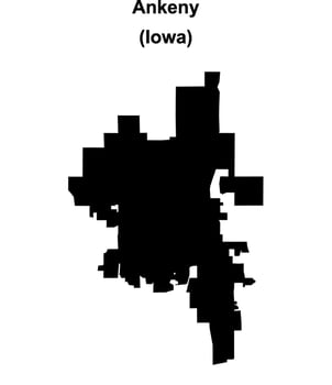 Ankeny, Iowa blank outline map vector