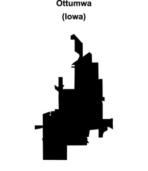 Ottumwa, Iowa blank outline map vector