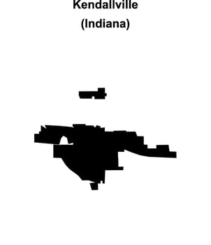 Kendallville, Indiana blank outline map vector