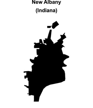 New Albany, Indiana blank outline map vector