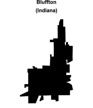 Bluffton, Indiana blank outline map vector