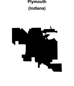 Plymouth, Indiana blank outline map vector