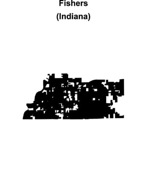Fishers, Indiana blank outline map vector