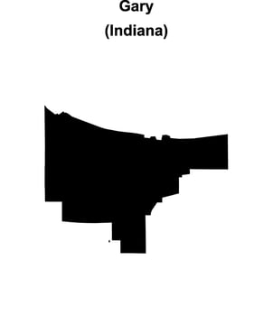 Gary, Indiana blank outline map vector