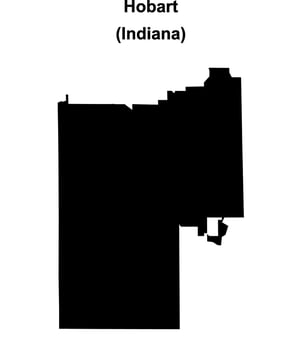 Hobart, Indiana blank outline map vector