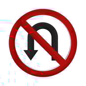Illustration of No U-Turn Sign vector