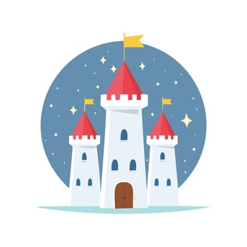 Simple Illustration Castle towers against starry sky vector