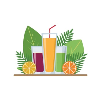 Simple Illustration of fresh fruit drinks for iftar vector