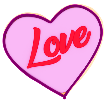 Love heart cookie with transparent background png