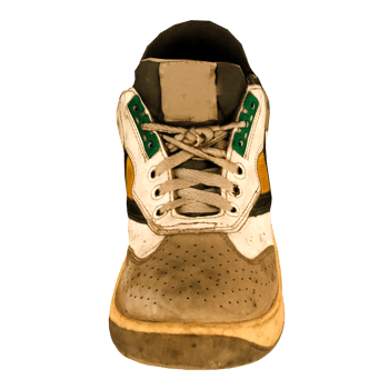 Render dirty sneaker with transparent wallpaper png
