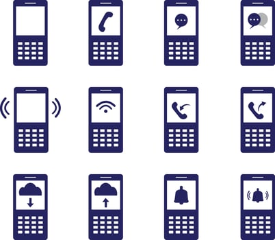 Phone icon with white background vector