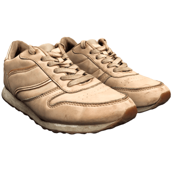 Beige running shoes with transparent background png