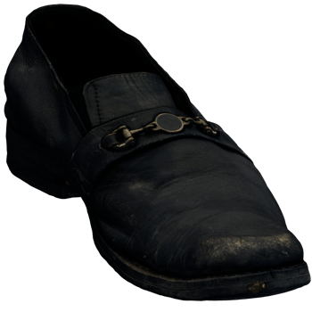3d render worn out leather loafer with transparent background png