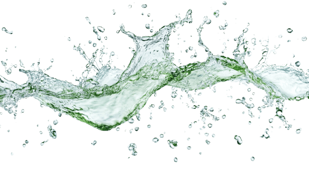 Dynamic Water Splash with Green Undertones png