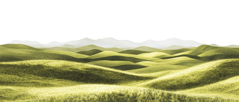 Rolling Green Hills and Distant Mountains Landscape png
