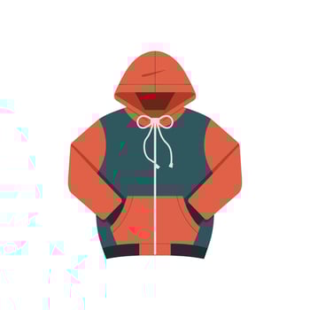 a hoodie with a zipper illustration on white background vector