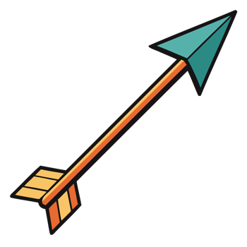 Hand Drawn Cartoon Style Arrow Illustration Bold Sketch Direction Symbol for Target Navigation Growth Success and Achievement in Digital png