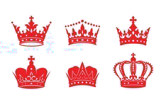 Unique Royal Crown Bundle Elegant Silhouette Icons vector