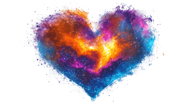 Cosmic Heart Nebula Galaxy Space Art png