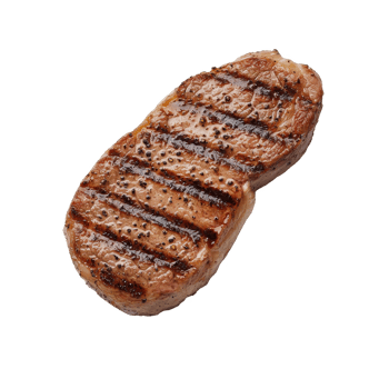 A perfectly grilled steak showcasing marbled texture and delicious grill marks. png