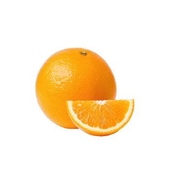 Fresh orange and its slice, showcasing vibrant color and juicy texture. png