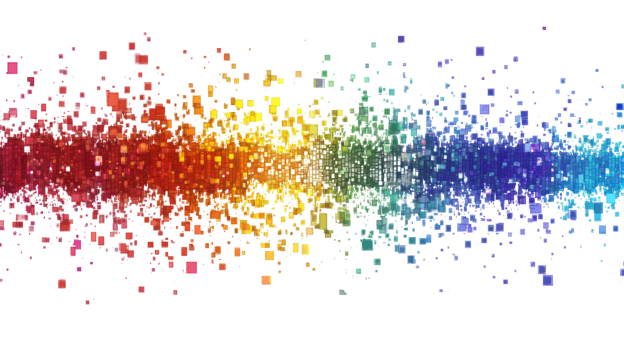 Abstract Rainbow Square Pixel Dispersion Pattern png
