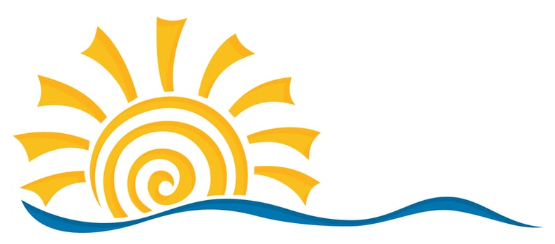 logo sun and sea. vector
