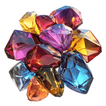 Bunch of Colorful Gems png