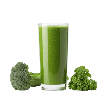 Healthy green smoothie with fresh broccoli and parsley, perfect for nutritious diets. png