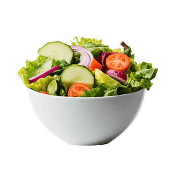 Fresh salad bowl filled with colorful vegetables for a healthy meal. png