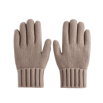 Warm beige gloves perfect for winter attire and outdoor activities. png