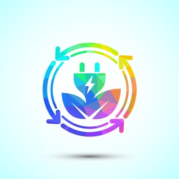 Renewable energy icon illustration. Renewable power sign vector