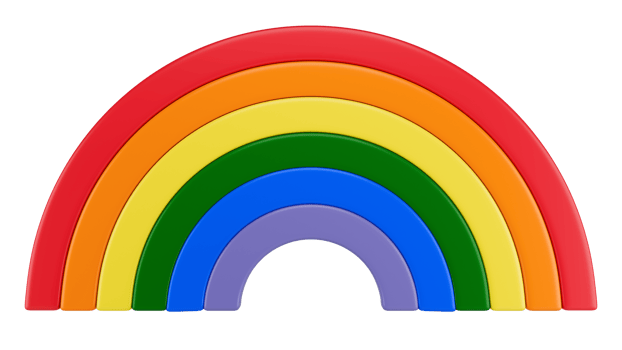 Stylized rainbow. LGBT. Isolated on transparent background png