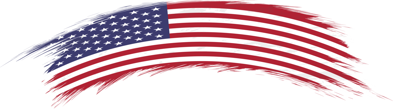 Flag of USA in rounded brush stroke. png