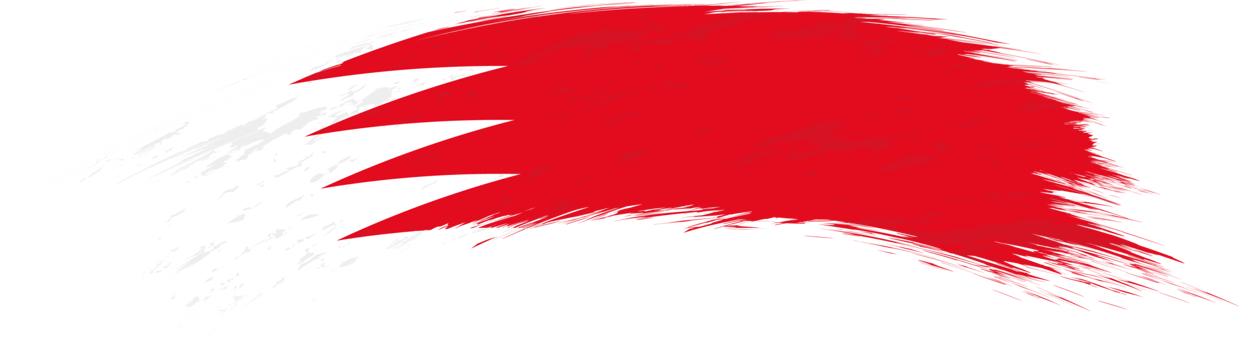 Flag of Bahrain in rounded brush stroke. png