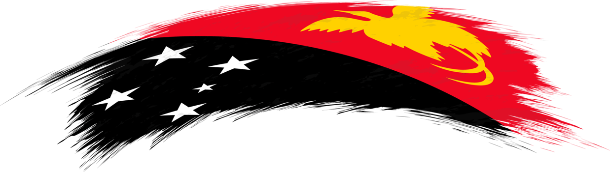 Flag of Papua New Guinea in rounded brush stroke. png