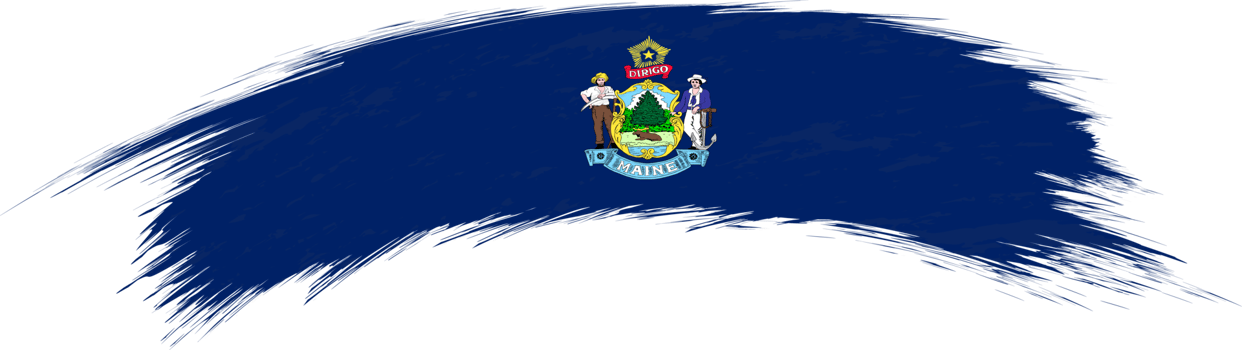 Flag of Maine in rounded brush stroke. png